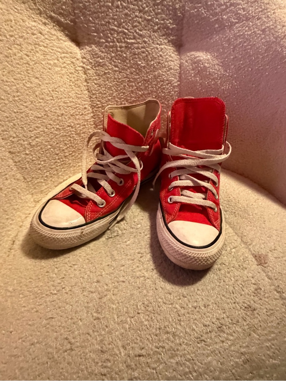 Red High-Top Canvas Sneakers - Casual Everyday Style